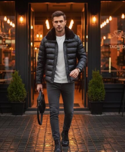 Yakası Kürklü Şişme Mont